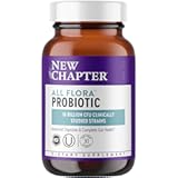 New Chapter Probiotic All-Flora - 30 ct (1 Month Supply) for Advanced Digestion & Complete Gut Health with Prebiotics + Postbiotics, Clinically Studied Strains, 100% Vegan, Non-GMO, Shelf Stable