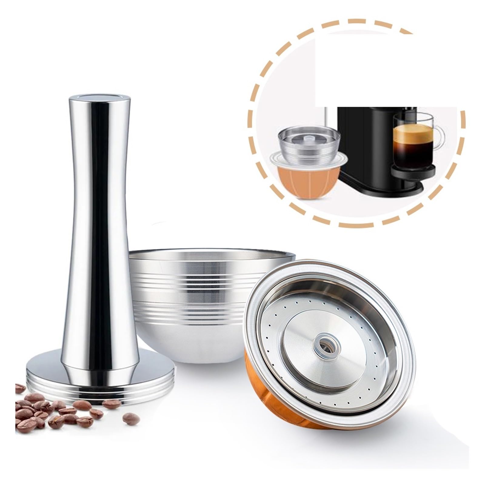 Cápsula Reutilizable Pop, Filtro De Café Recargable, Cápsula De Acero Inoxidable, Compatible Con ICafilas, Compatible Con Nespresso, Next(1PCS)