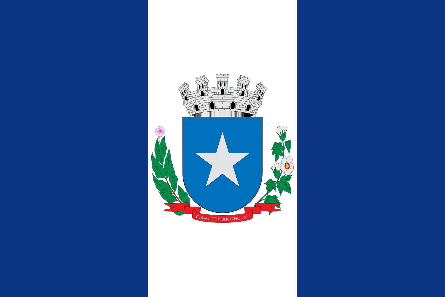 Drapeau Girau do Ponciano en polyester brillant avec ourlet