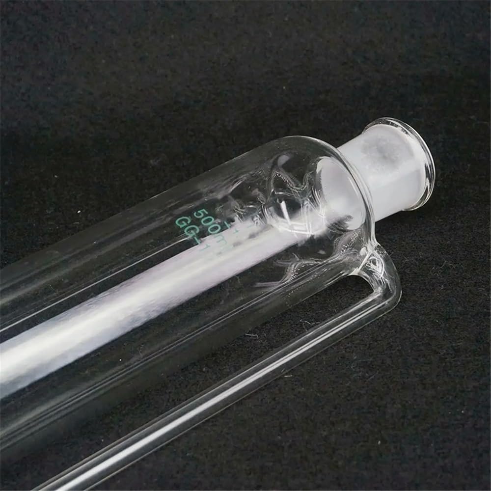Embudo de laboratorio de vidrio con válvula de seguridad de 500 ml, 29/32, con caída de presión y llave de paso de vidrio