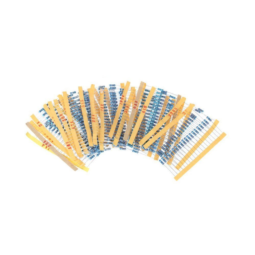 200PCS 1W Watt 1% Metal Film Resistors Assorted Kit Set 20 Values (10 ohm~ 1M ohm)