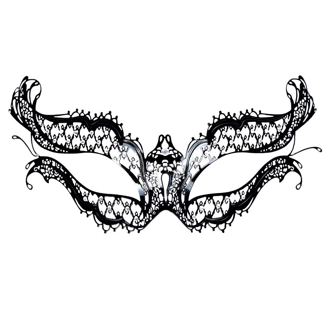 Masquerade Mask for Women Metal Mask Shiny Rhinestone Venetian Party Evening Prom Ball Mask Bar Costumes Accessory (Vampire)