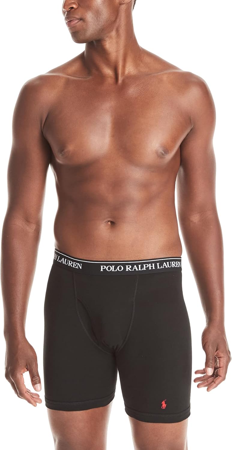 POLO RALPH LAUREN Men's Classic Fit Cotton Boxer Briefs, Trunks & Long Leg Available, 3-Pack - Image 2