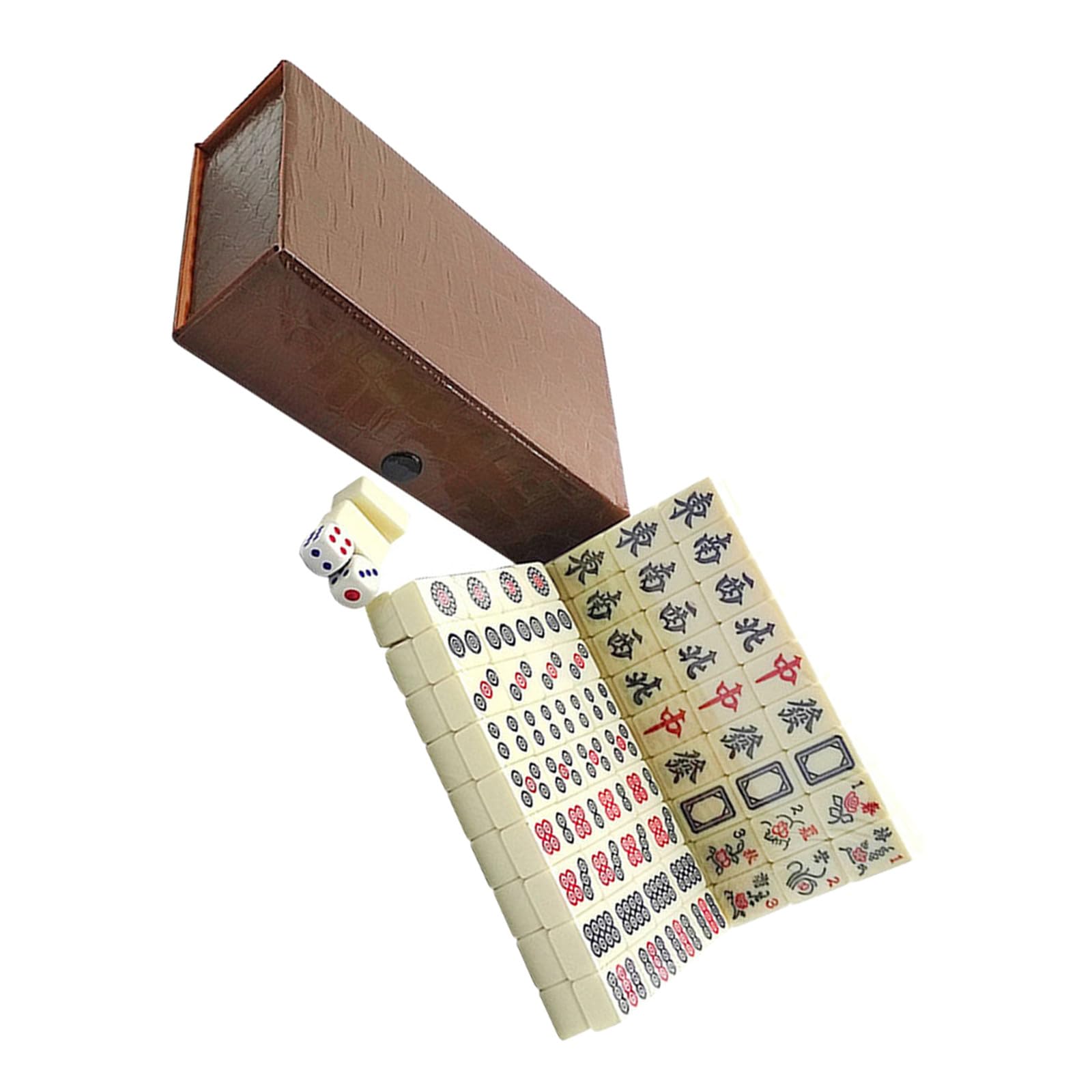 DECHOUS Tragbares Mahjong Satz mit Würfeln, 1 Satz, Acryl, Reisespiel