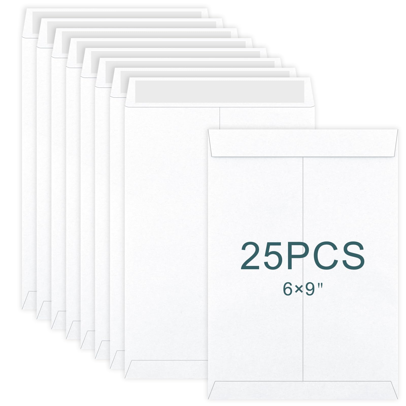25 Pack 6 X 9 Inches Catalog Envelopes, White Catalog Mailing Envelopes, Self Seal Manila Envelopes for Mailing, Storage, Office, Invitation, Home