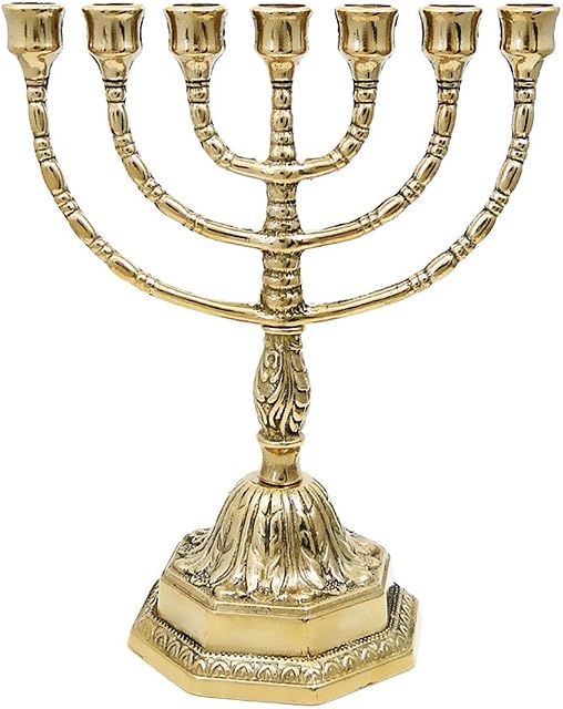 NKlaus Menorah Brass Handmade Candle Holder 23cm Menorah 10204