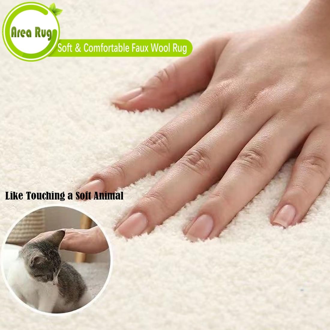 Tapis Beige De Forme Irrégulière, Épais, Doux, en Fausse Laine, Lavable, pour Salon, Chambre À Coucher, Salle De Bain, Tapis De Sol, Adapté Aux Animaux Domestiques(Beige A,100cmX160cm)