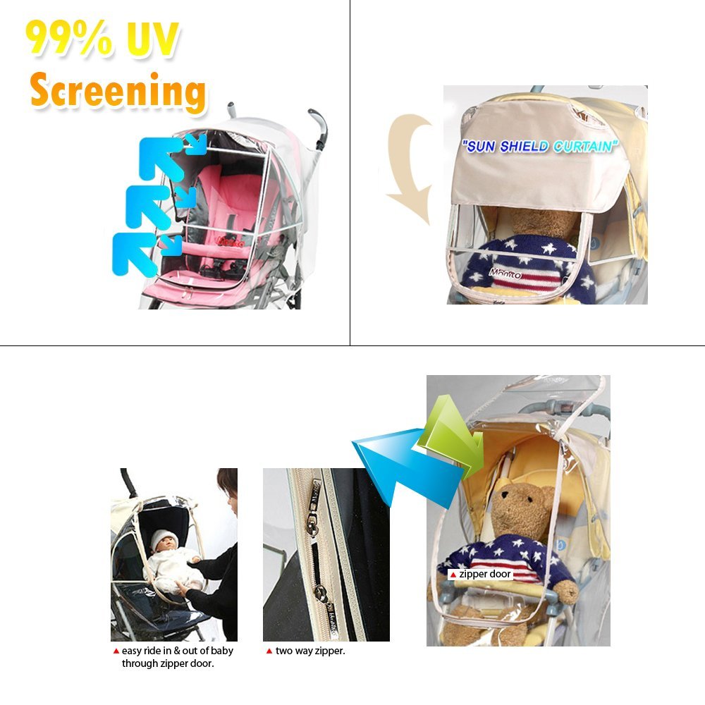 Manito Essence Stroller Weather Shield /Rain Cover, Clear
