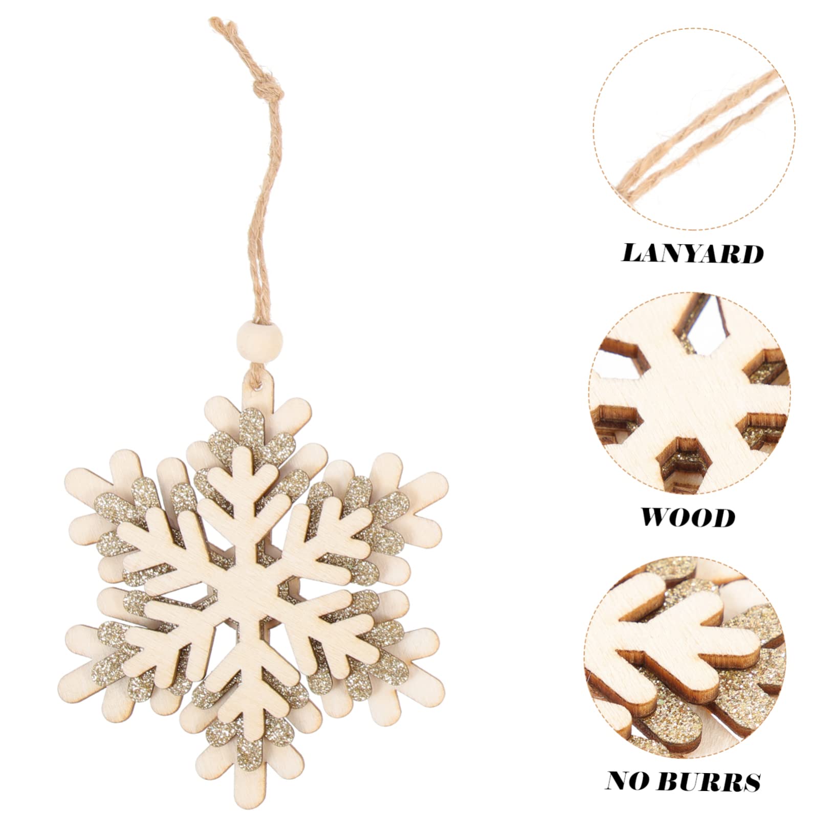 PRETYZOOM Lot De 4 Pendentifs Flocons De Neige Uniques pour Décorations De Noël À Suspendre pour Fêtes en Intérieur (6 Pièces X 4)