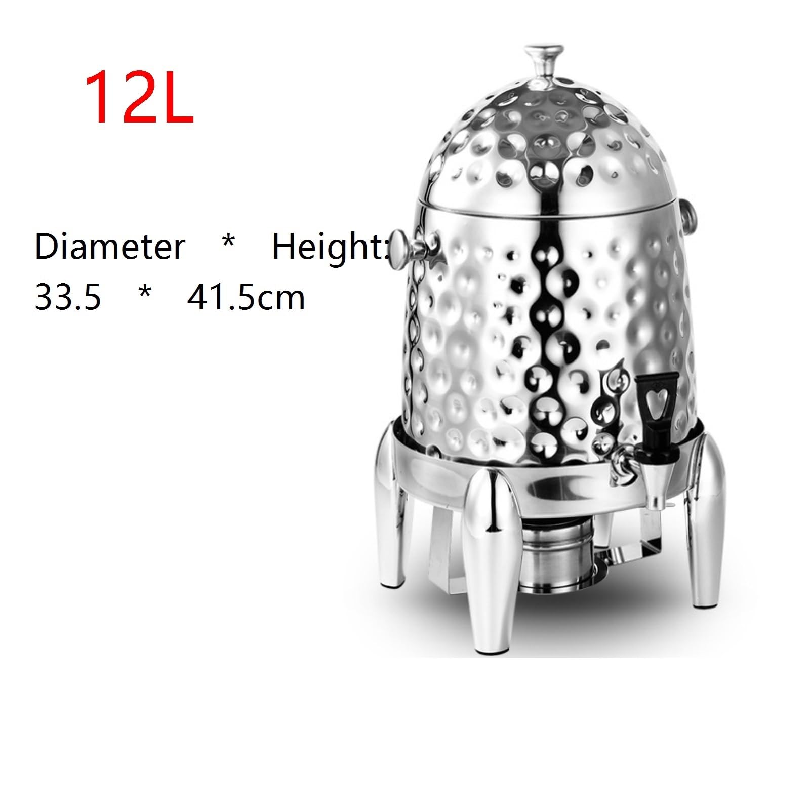 dispenser acqua Dispenser for bevande calde in acciaio inossidabile Urna rinforzata durevole e di lunga durata con accenti cromati, capacità 12 litri filtrata(Silver)