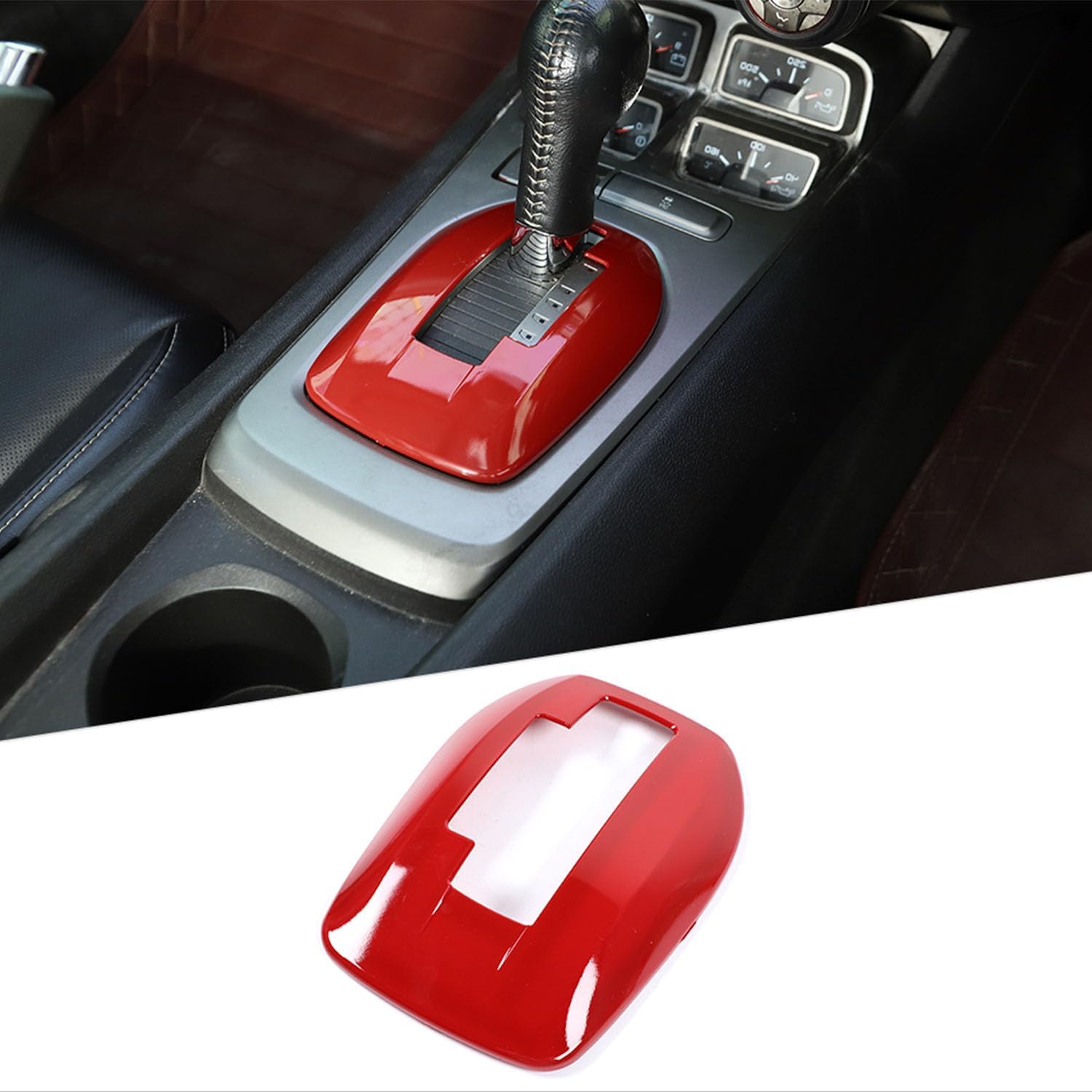 JeCar Carbon Fiber Gear Shift Panel Cover Trim Interior Accessories for 2010-2015 Chevrolet Chevy Camaro