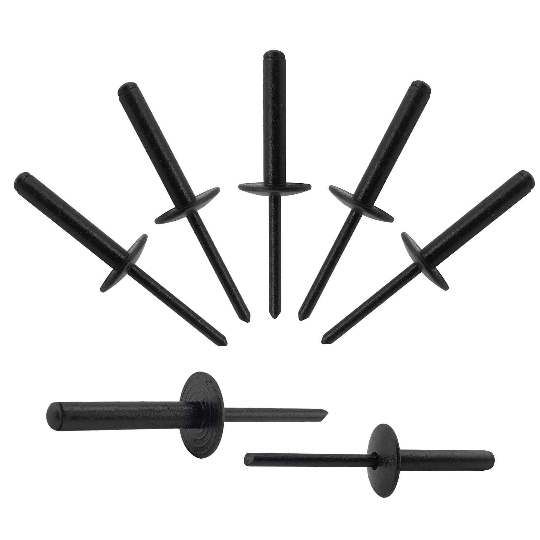 All Black Aluminum Rivets - 110pcs -16