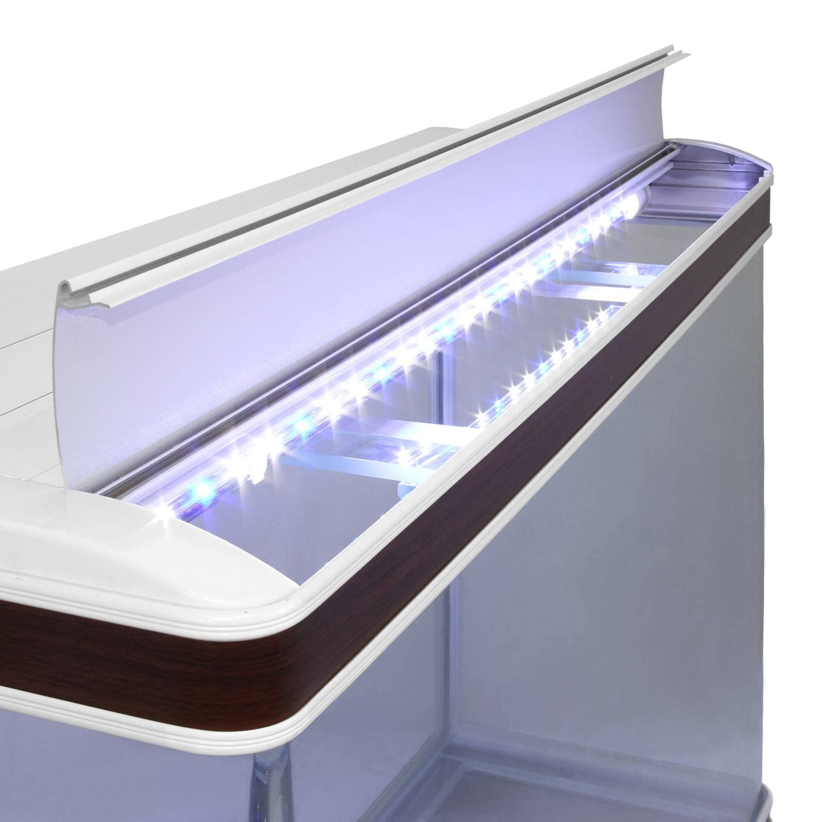Aquarium Starter Komplettset mit passendem Unterschrank, Kies und Aquarium-Hintergrund - 143.5cm H x 120.5cm B x 39cm T