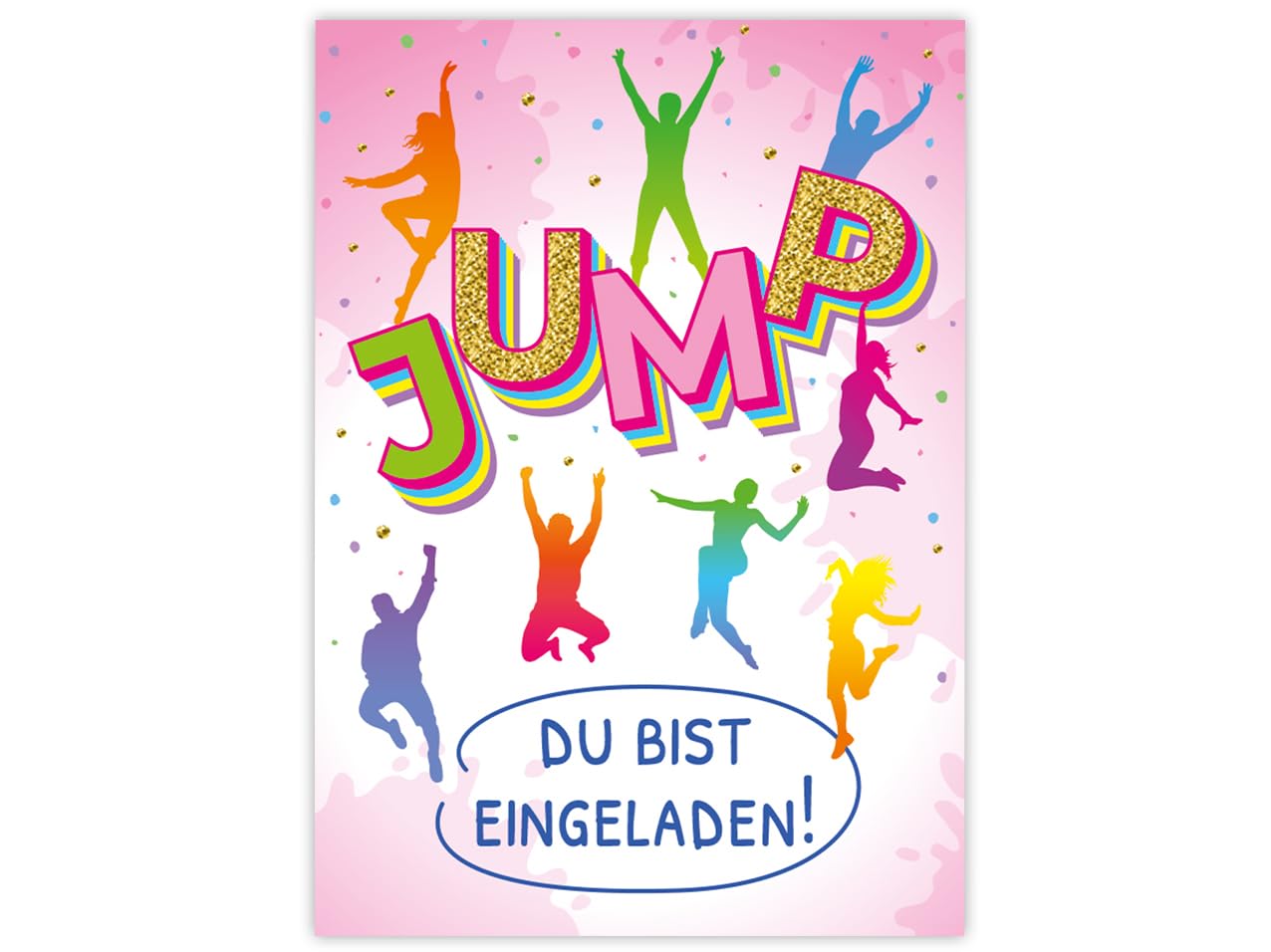 Minkocards 12 Einladungskarten zum Kindergeburtstag Mädchen Jump Trampolin Batut Einladungen zum Mädchengeburtstag Geburtstagseinladungen