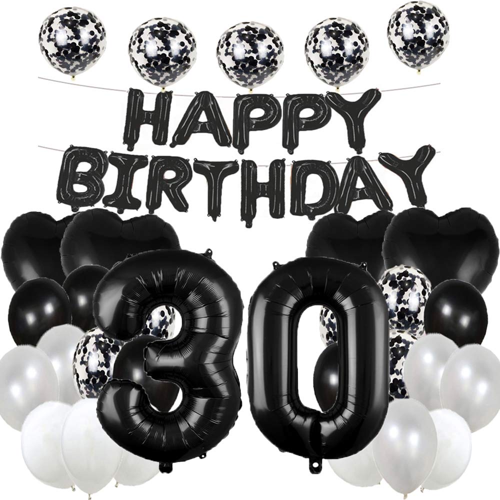 WXLWXZ Giant 30th Birthday Balloon 30th Birthday Decorations 30 Balloon Number - 40 Inch Happy 30 Years Old Birthday Party Supplies for Women,Men (