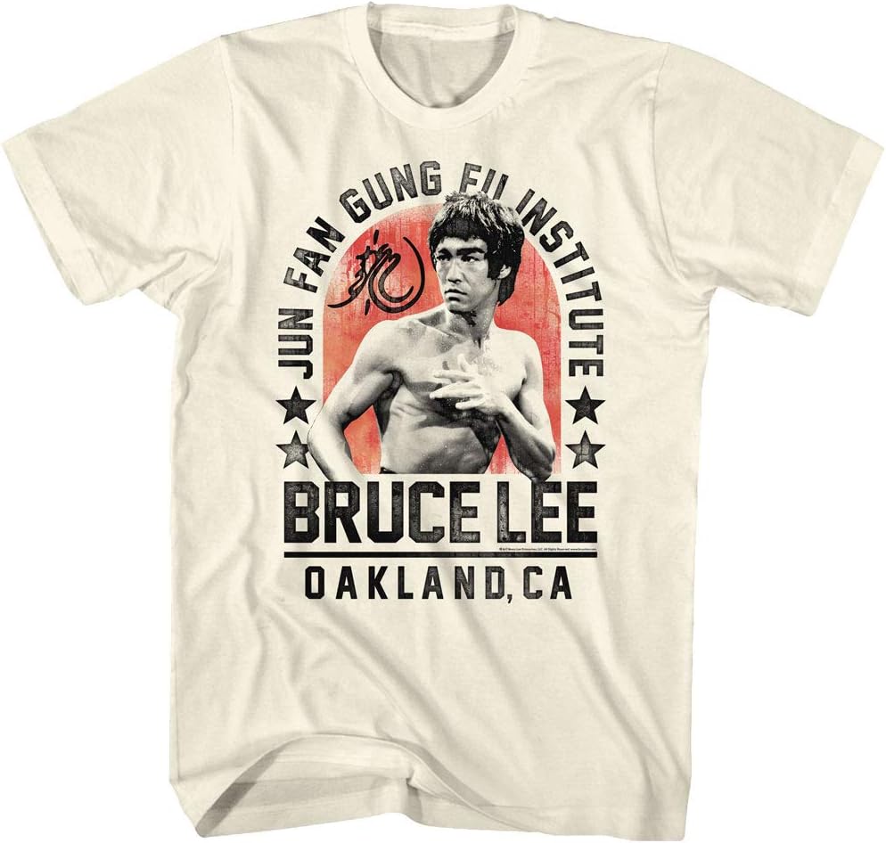 Bruce Lee Chinese Martial Arts Icon Jun Fan Gung Fu Institute Adult T-Shirt Tee