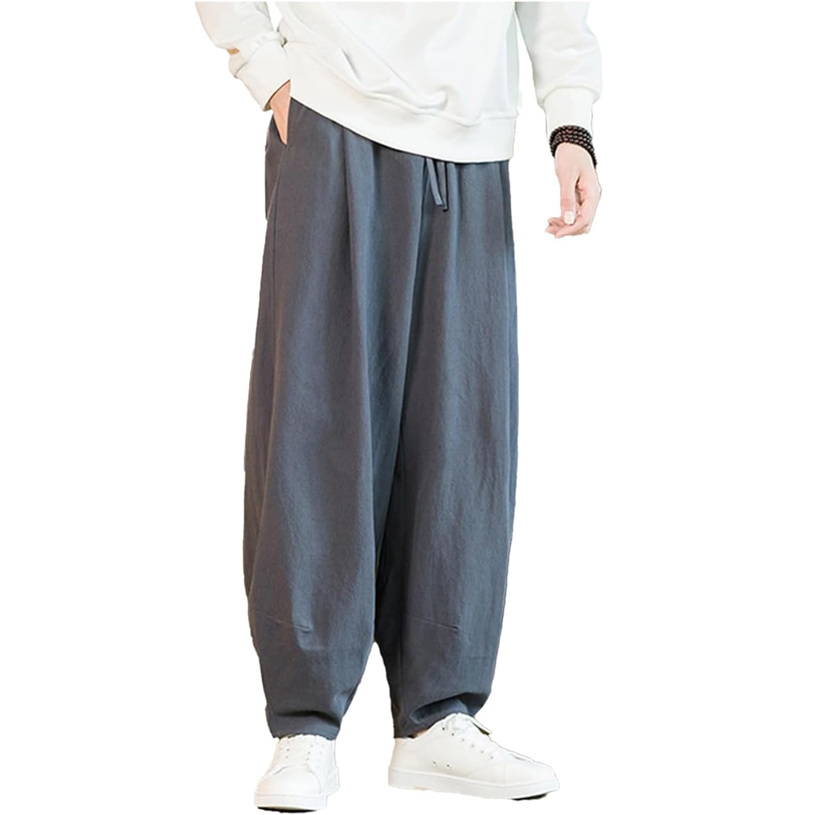Generico Pantaloni Tai Chi Comodo Pantaloni da Allenamento da Uomo e da Donna Kung Fu Uniforme per Arti Marziali Qigong Wing Chun Shaolin Gamba Larga per Il Tuo Esercizio di Tai Chi