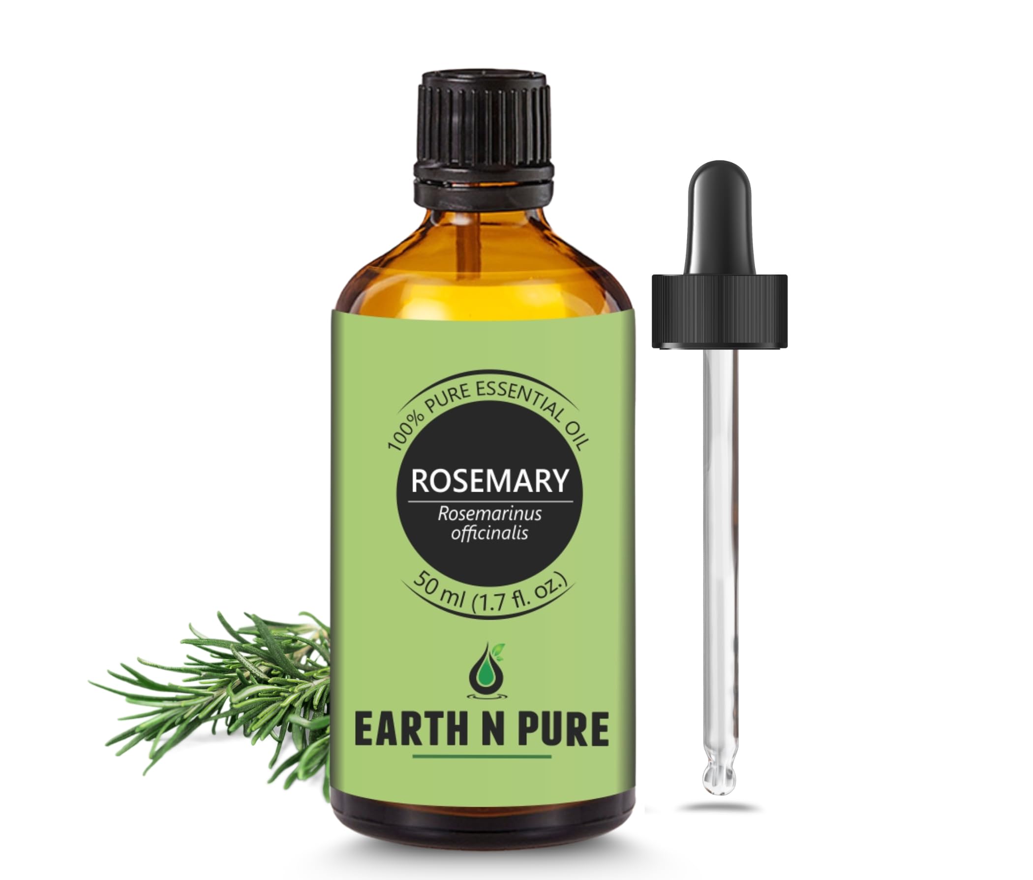 Earth N Pure Rosemary Essential Oil for Hair Growth, Natural & Therapeutic Grade with Glass Dropper - 50 ml