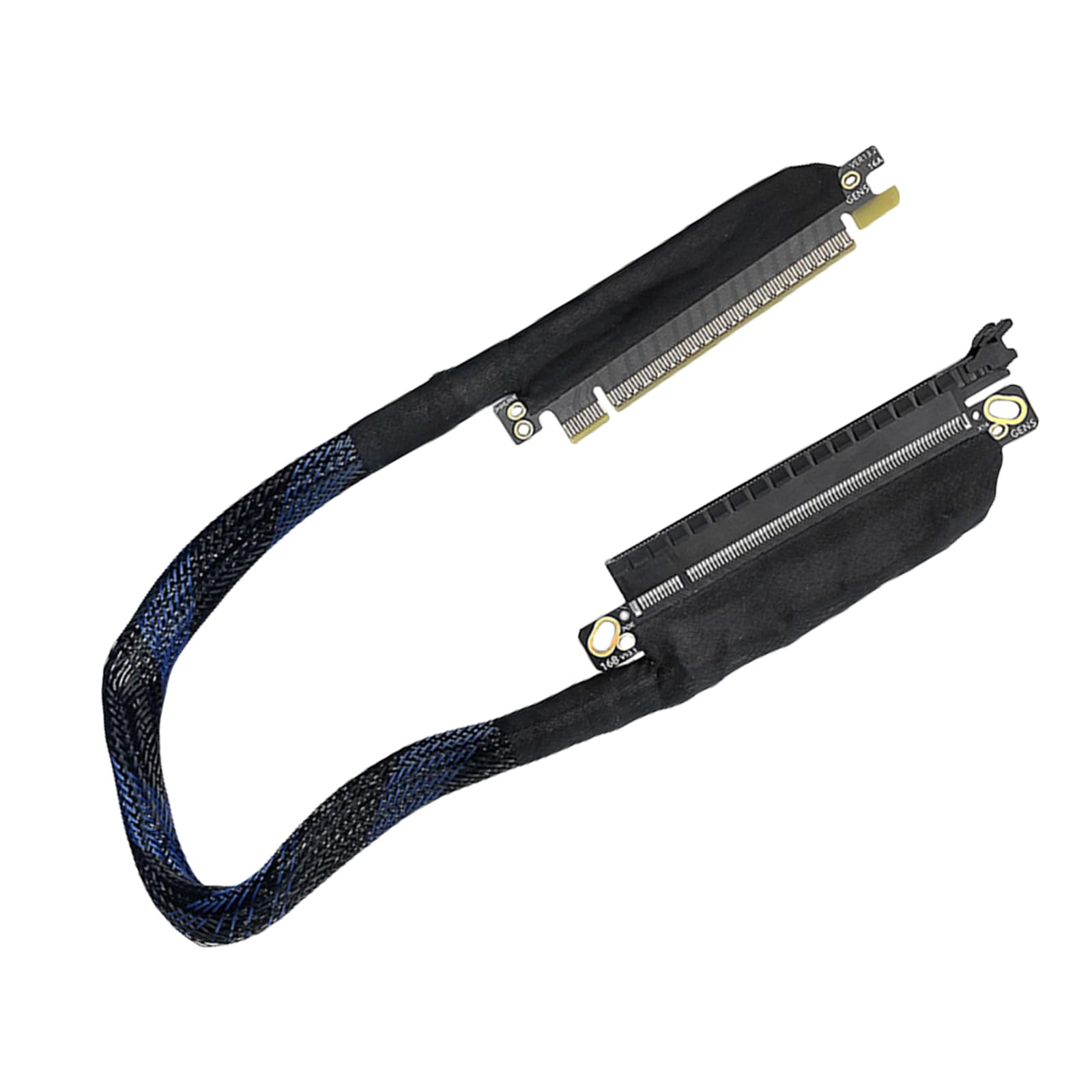 Elnwnnkc Highly Speed PCIe5.0 X16 Left Exit Graphics Card Risers Cable 180 Degree Angled Design with Silver Coated Contacts