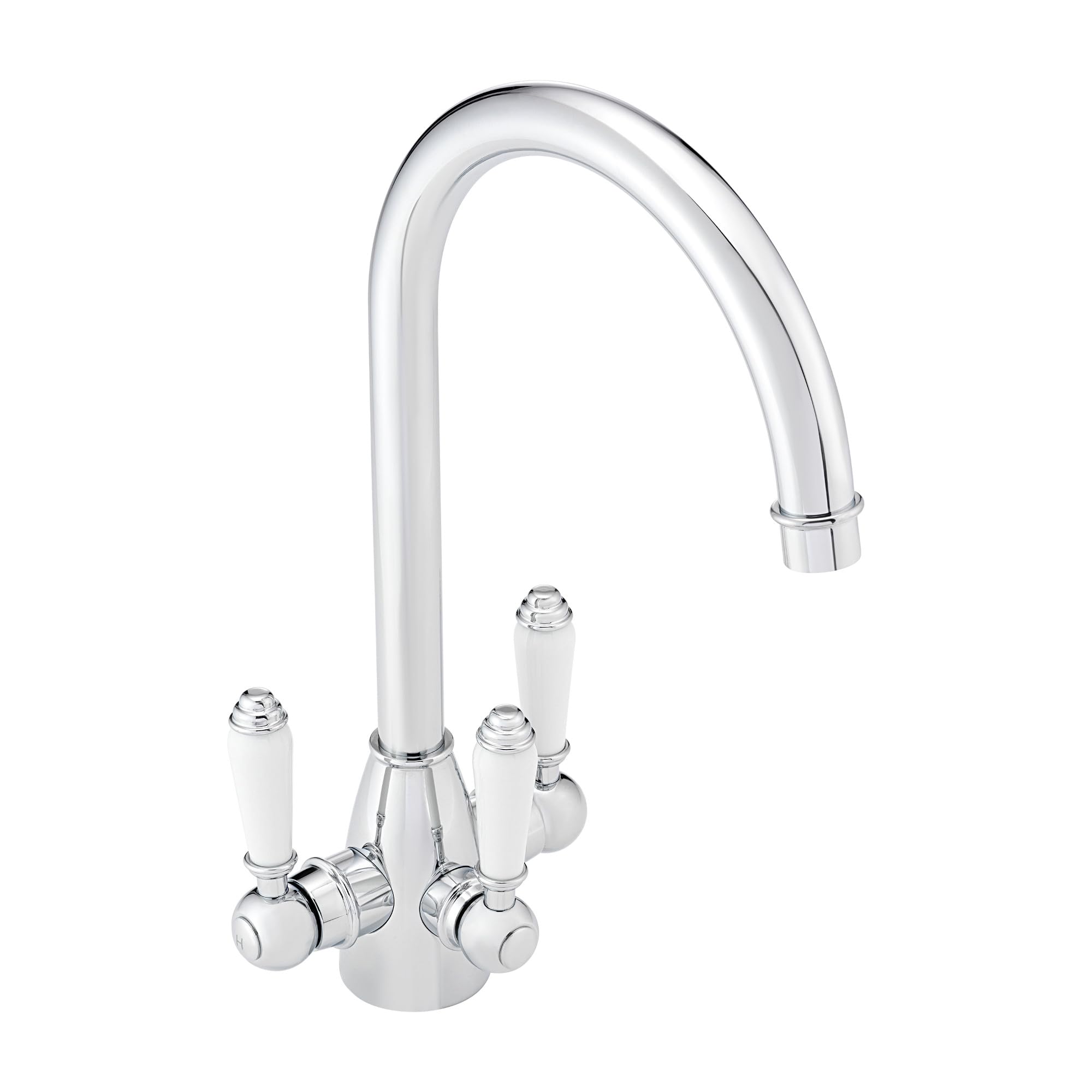 ENKI, Cotswold, KT124, Traditional Filter Tap with Ceramic Levers, Drinking Kitchen Taps, Chrome