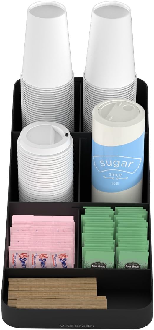 Frее Shірріng Ovеr $50 Mind Reader Coffee 7 Compartment Organizer, Black