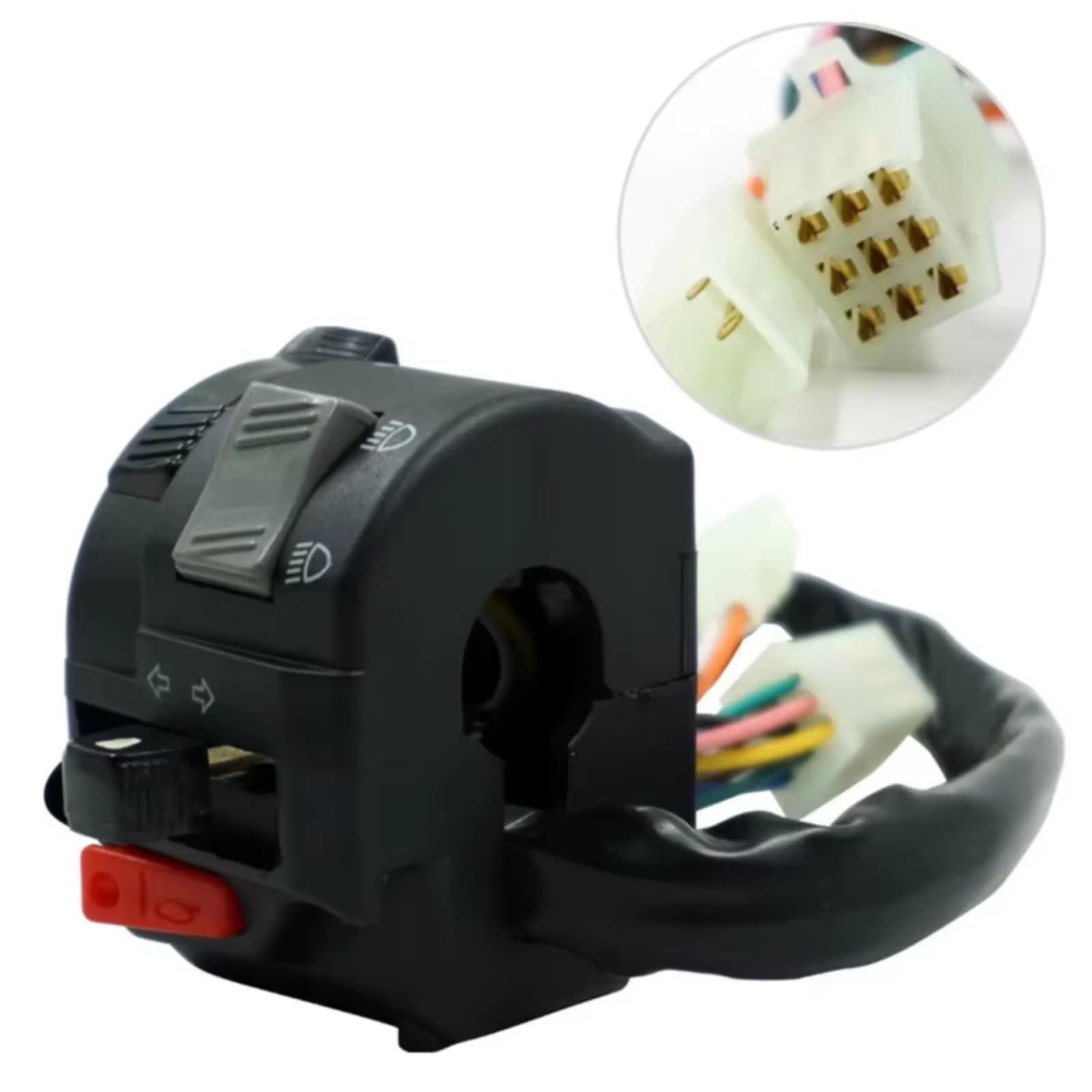 Controllo Manubrio Interruttore Moto Da 2,2cm Per Accessori Scooter Gruppo Interruttore Di Controllo Manubrio Sinistro Con Foro Universale Manubrio Kill Interruttore