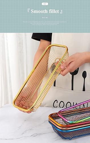 Miniatura 6 de Cesta de cubiertos de acero inoxidable para secado de utensiliospalilloscucharatenedorcuchillo escurridor de cubiertos, organizador de cubiertos,