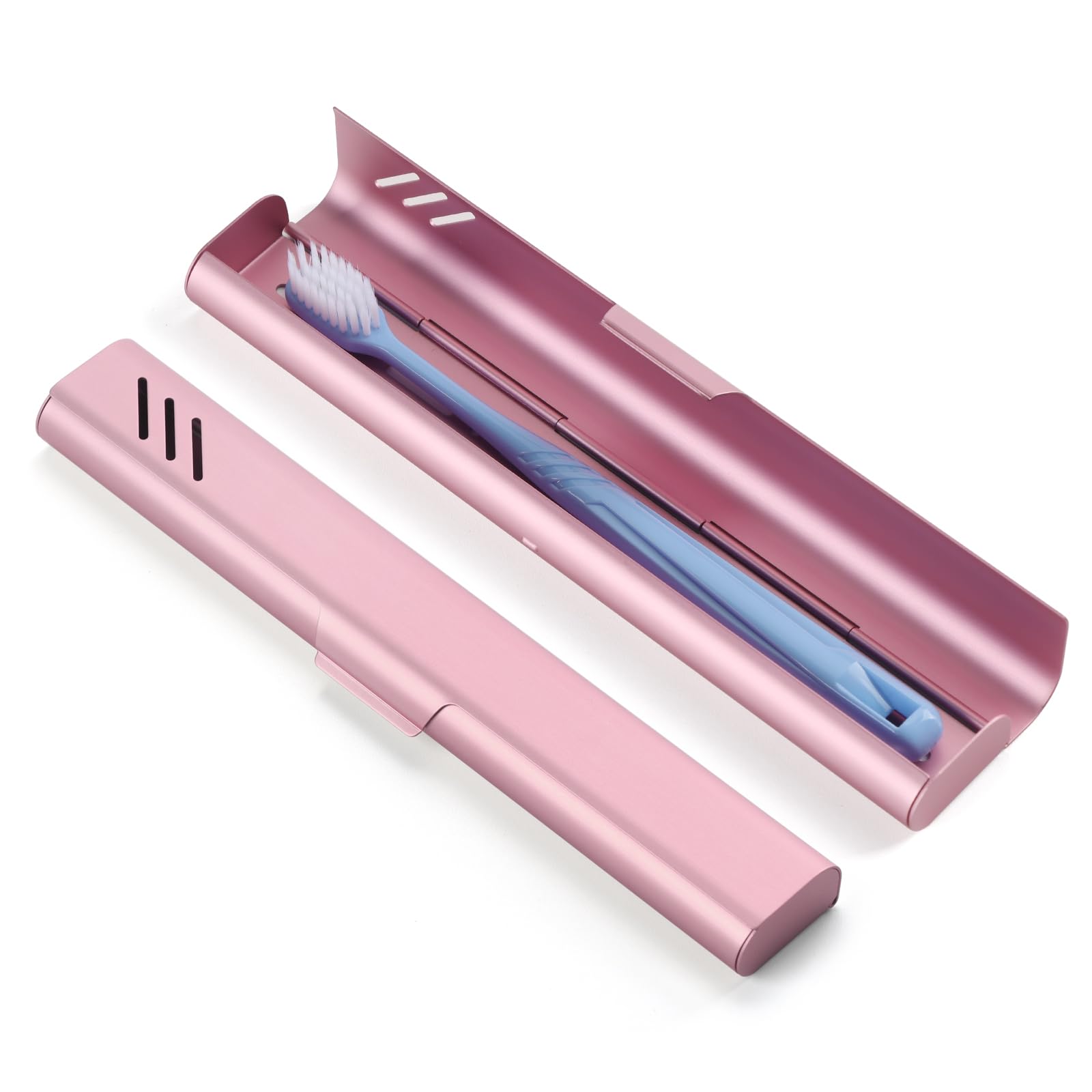 Travel Toothbrush Case, Portable Toothbrush Holder, Durable Aluminum Toothbrush Storage Box, Small Breathable Manual Toothbrush Container for