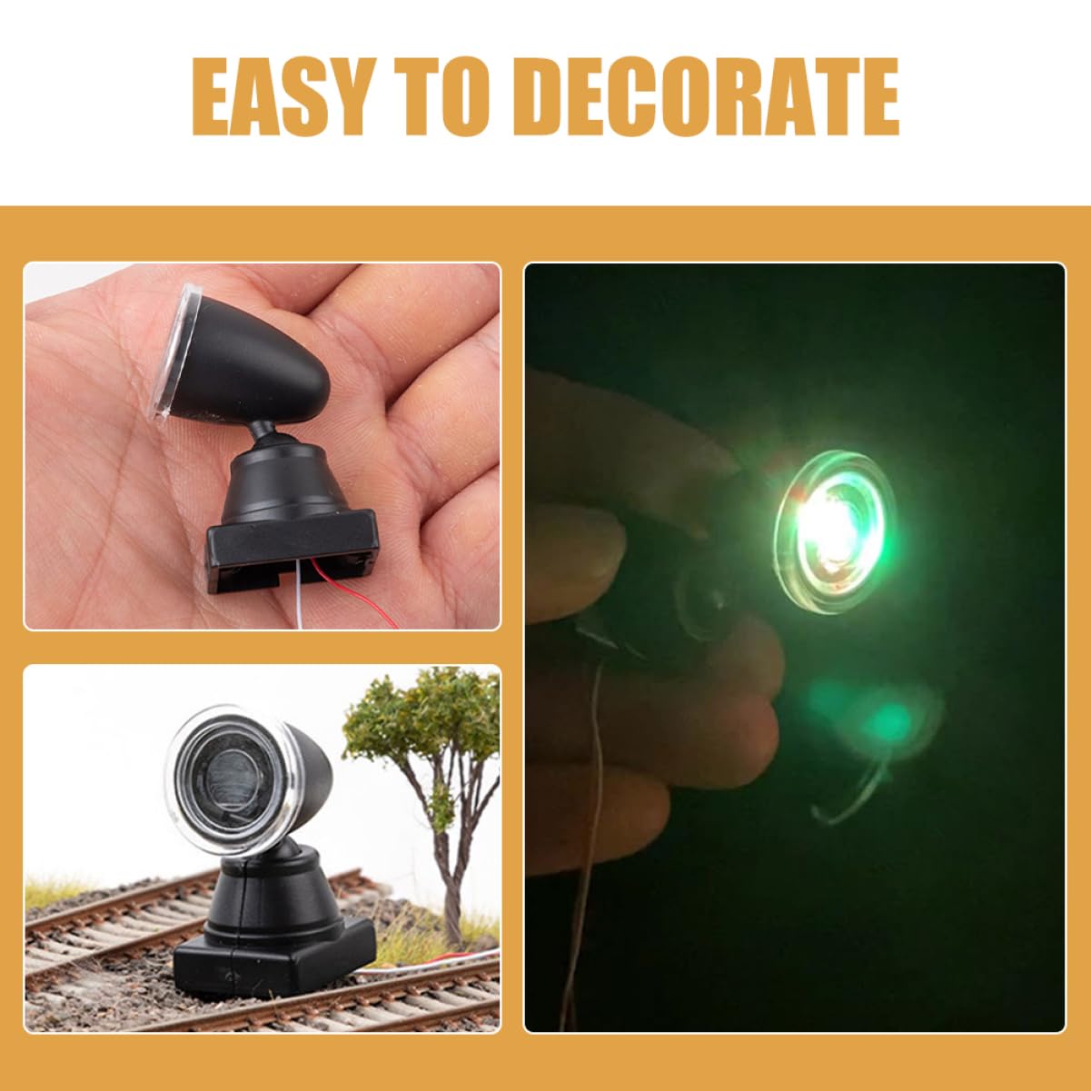 CORHAD DIY Micro Landscaping Lamp Decor Mini Signal Lamp for Mini House and Train Model Scenery