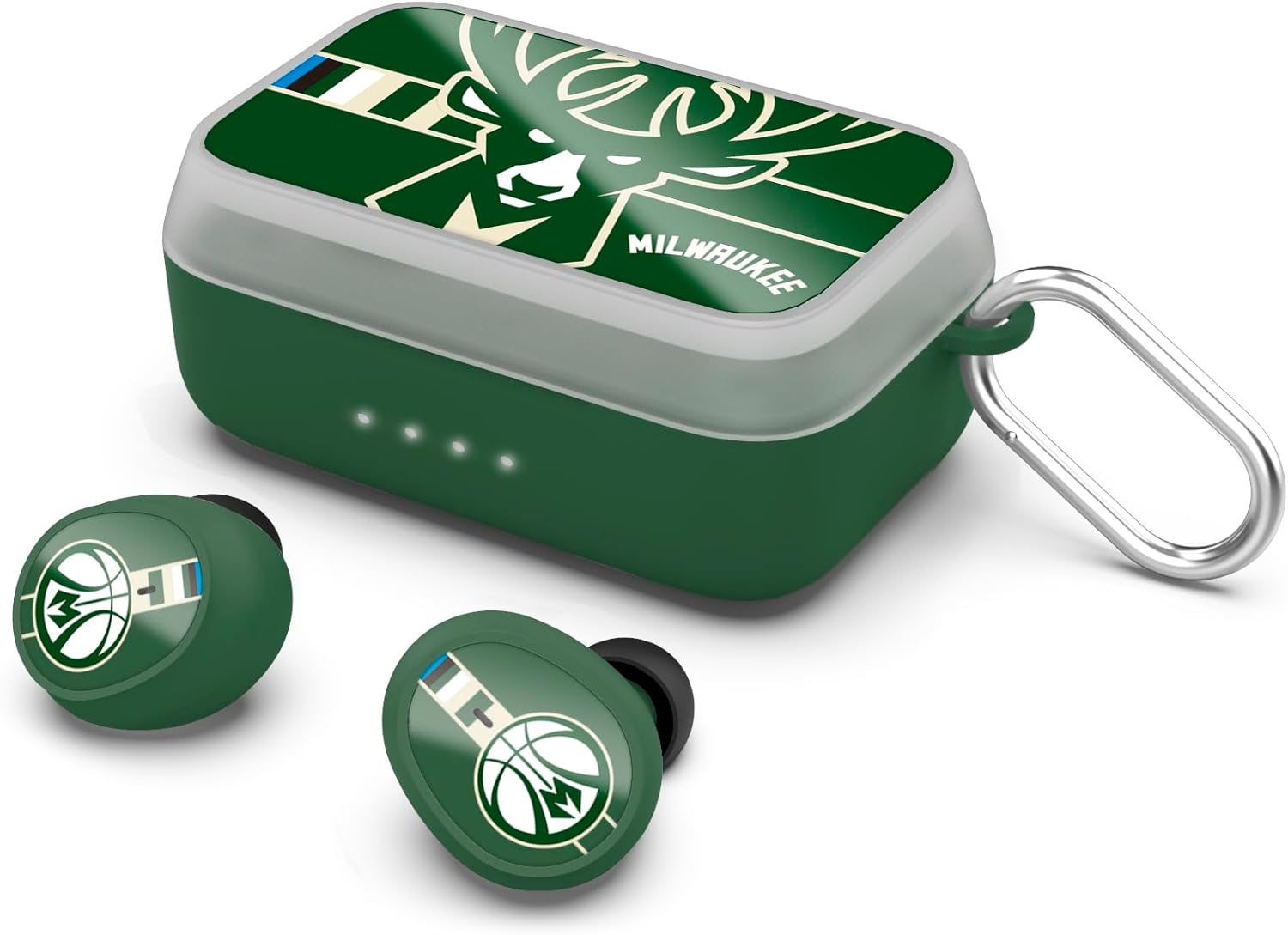 SOAR NBA Wireless Sport Earbuds: Comfortable Fit & Convenient Charging Milwaukee Bucks