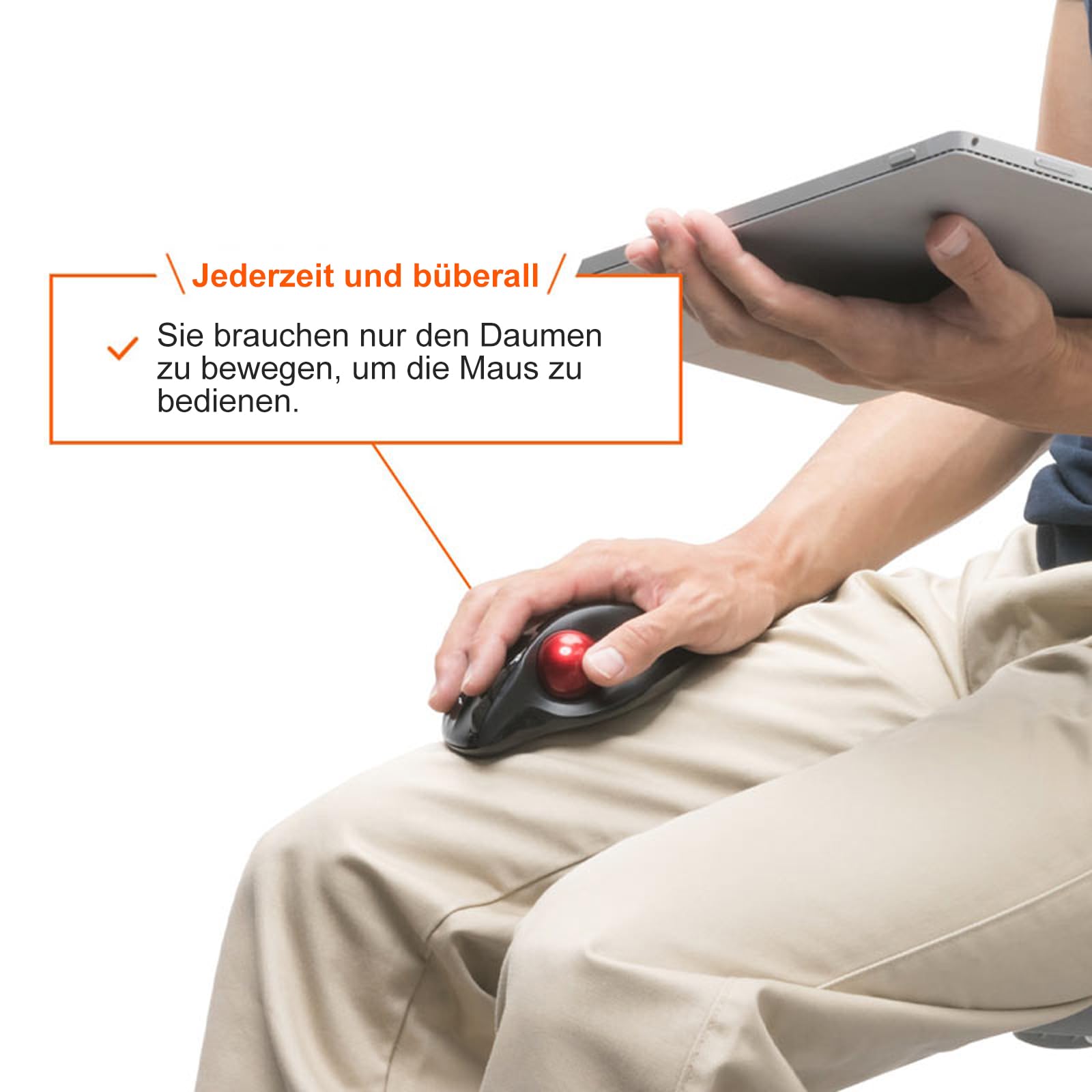 SANWA Trackball Maus mit Kabel, 4 Wege Scrollfunktion, 6 Programmierbare Tasten, Kabelgebundener Roller Ball Maus, 400-1600 DPI, Fingerauflage, Vorbeugung RSI, Kompatibel mit Winows, Mac, PC, Schwarz