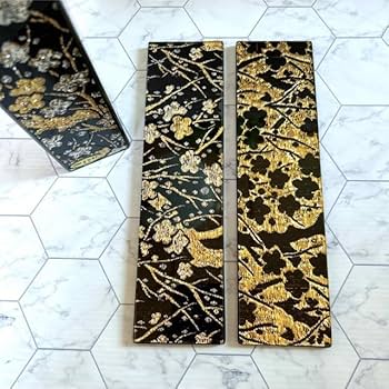 Amazon.co.jp: Kanoぎやまん ガラス工芸品 金銀 梅 花瓶 花台付