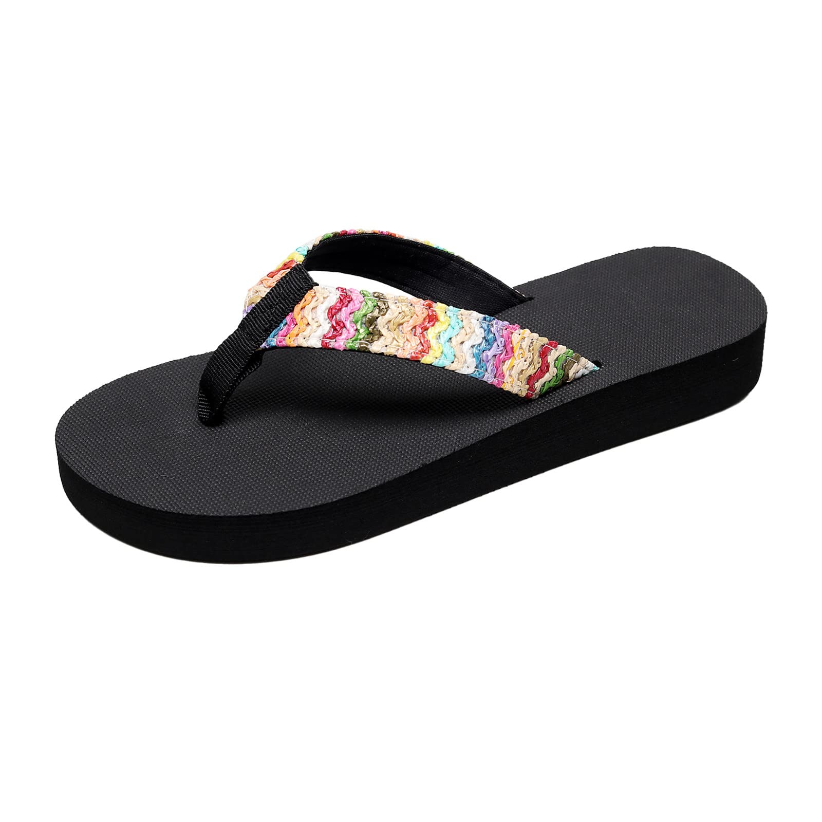 Women Miami Toe Loop Sandal Fashion Beach Casual Open Non Breathable Flops Slippers Shoes Flip Size 6 For Sandals Post Uk Ladies 5 4 Flop Black Orthotic Footwear Heels Orthopedic Extra