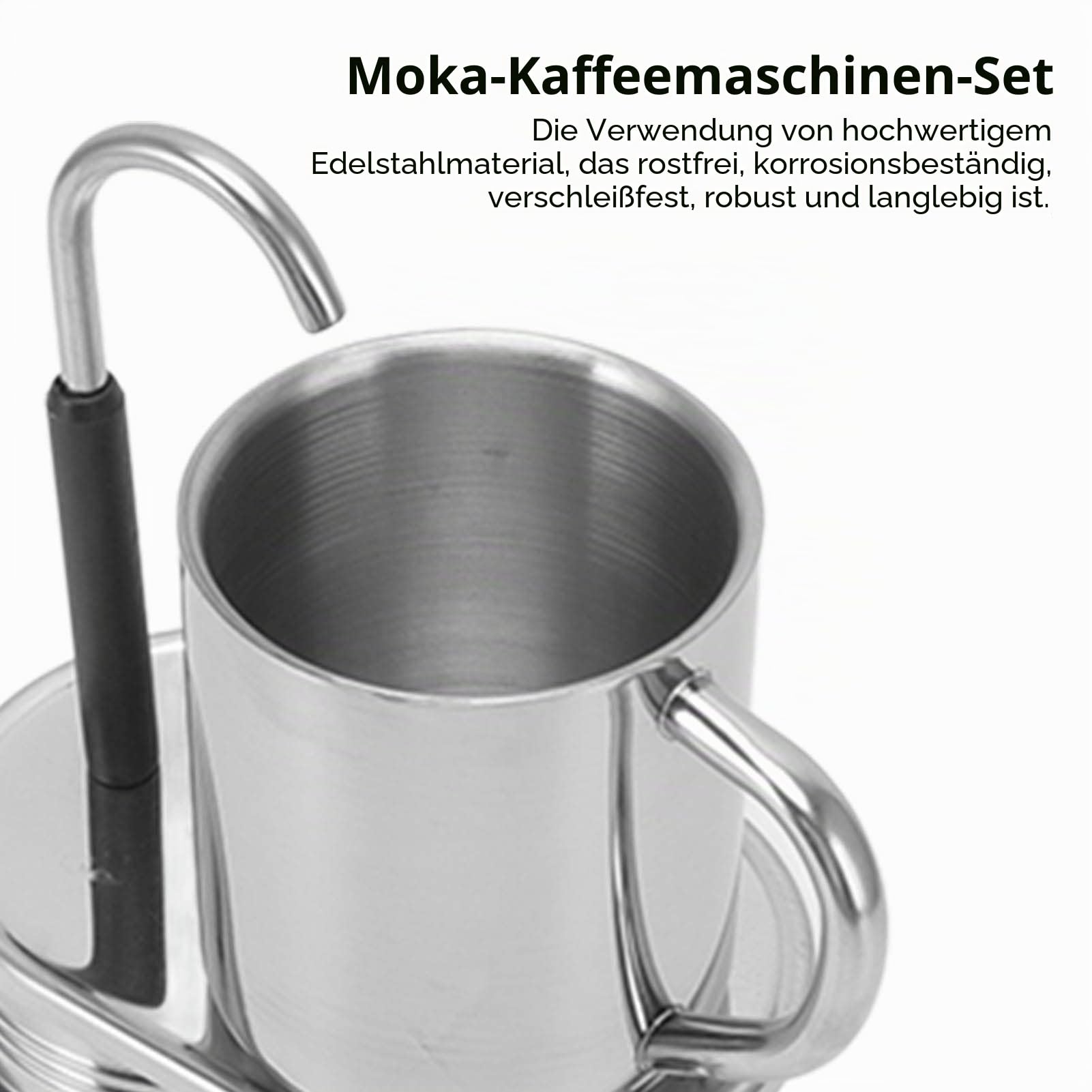 Mini Espresso Kaffeemaschine, Edelstahl Einzelauslauf Herdplatte Moka Kanne, Italienischer Espresso Perkolator Espressokocher Für Alle Elektrischen Keramik-Gasherde