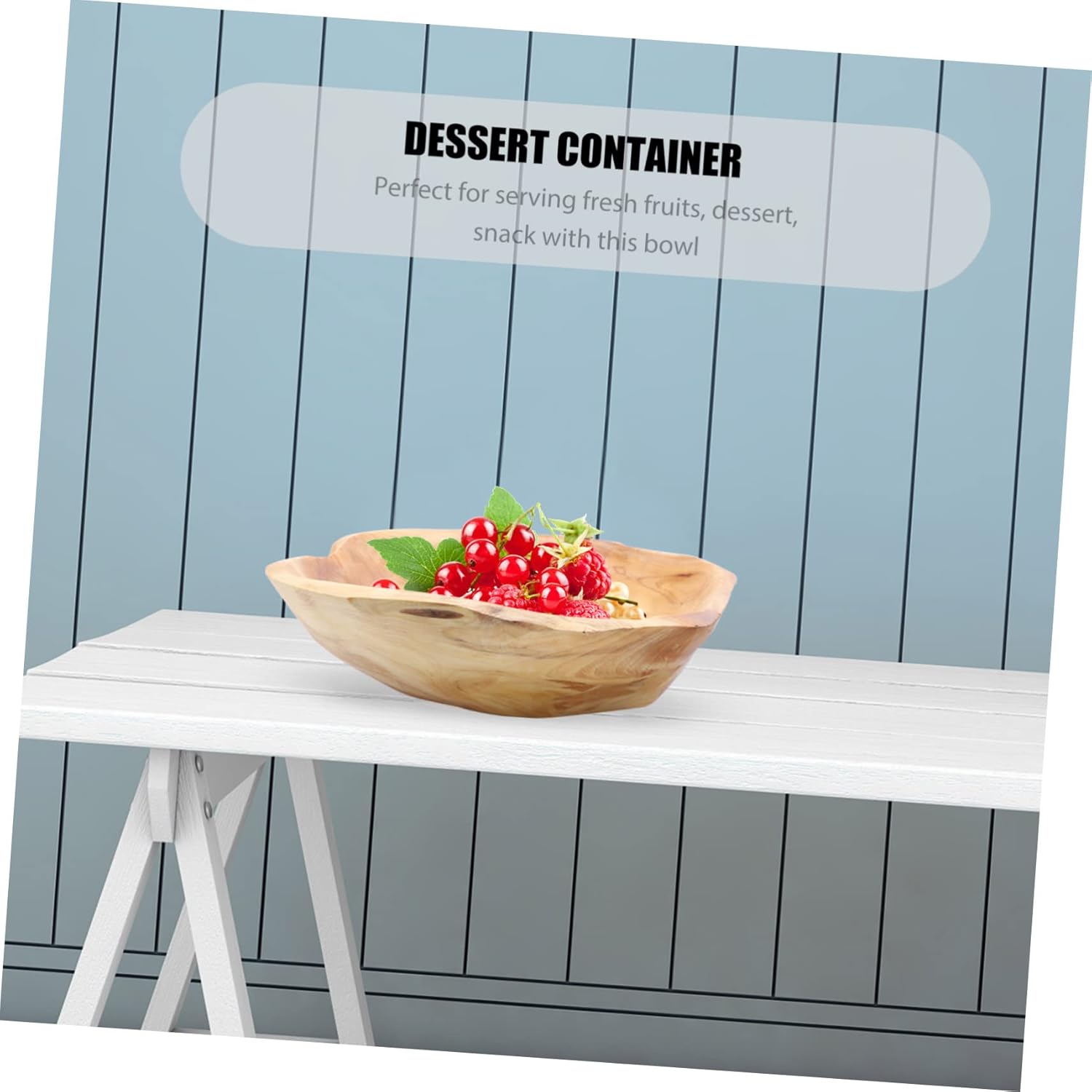 Luxshiny Large Solid Wood Fruit Bowl Creative Root Carving Design Unique Shape for Home Decor Kitchen Counter or Restaurant Use Holds Fruits and Snacks