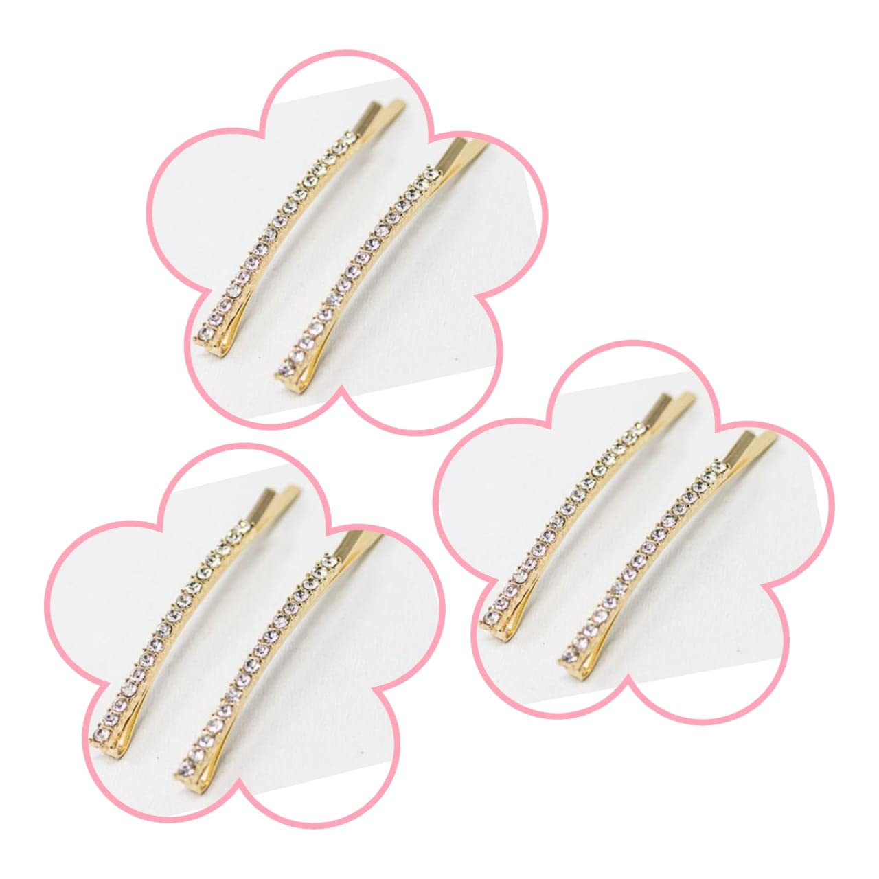 Buy 6 Pieces Rhinestone Bobby Pins Crystal Hair Clips Gold Diamond Hair