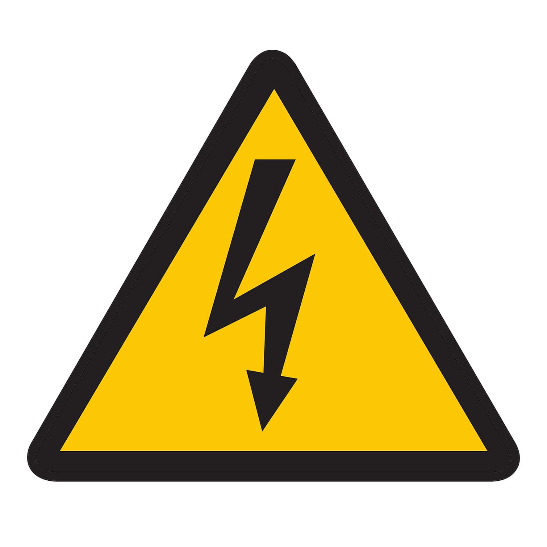 Party Decor 4 X Live Electricity - Info Warning Square Sign Removable Self Adhesive Waterproof Durable Vinyl Label Sticker 150Mm X 150Mm