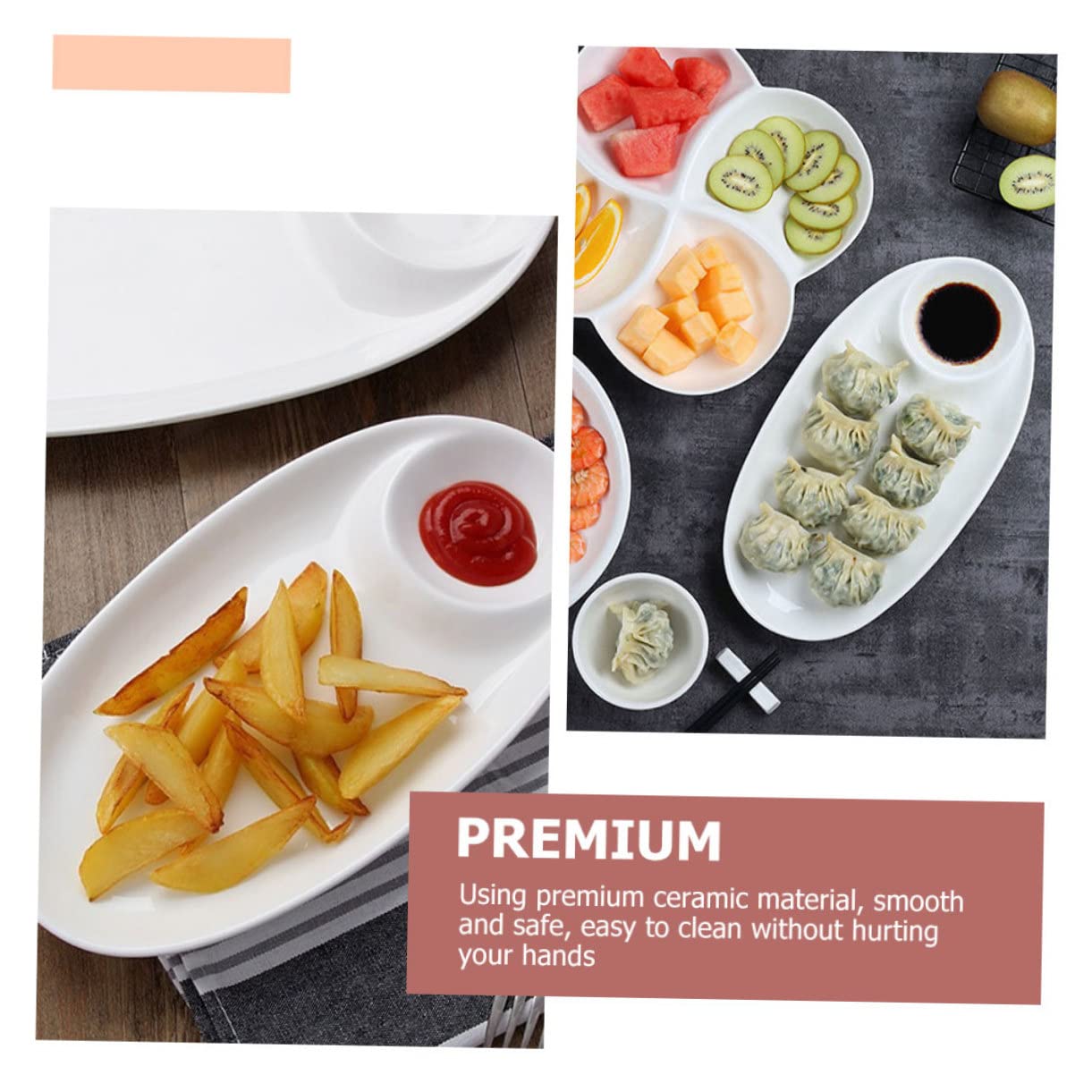 SHOWERORO Elegante Unterteilte Snackbox Servierplatte Für Snacks Obst Und Nüsse Heimdekoration