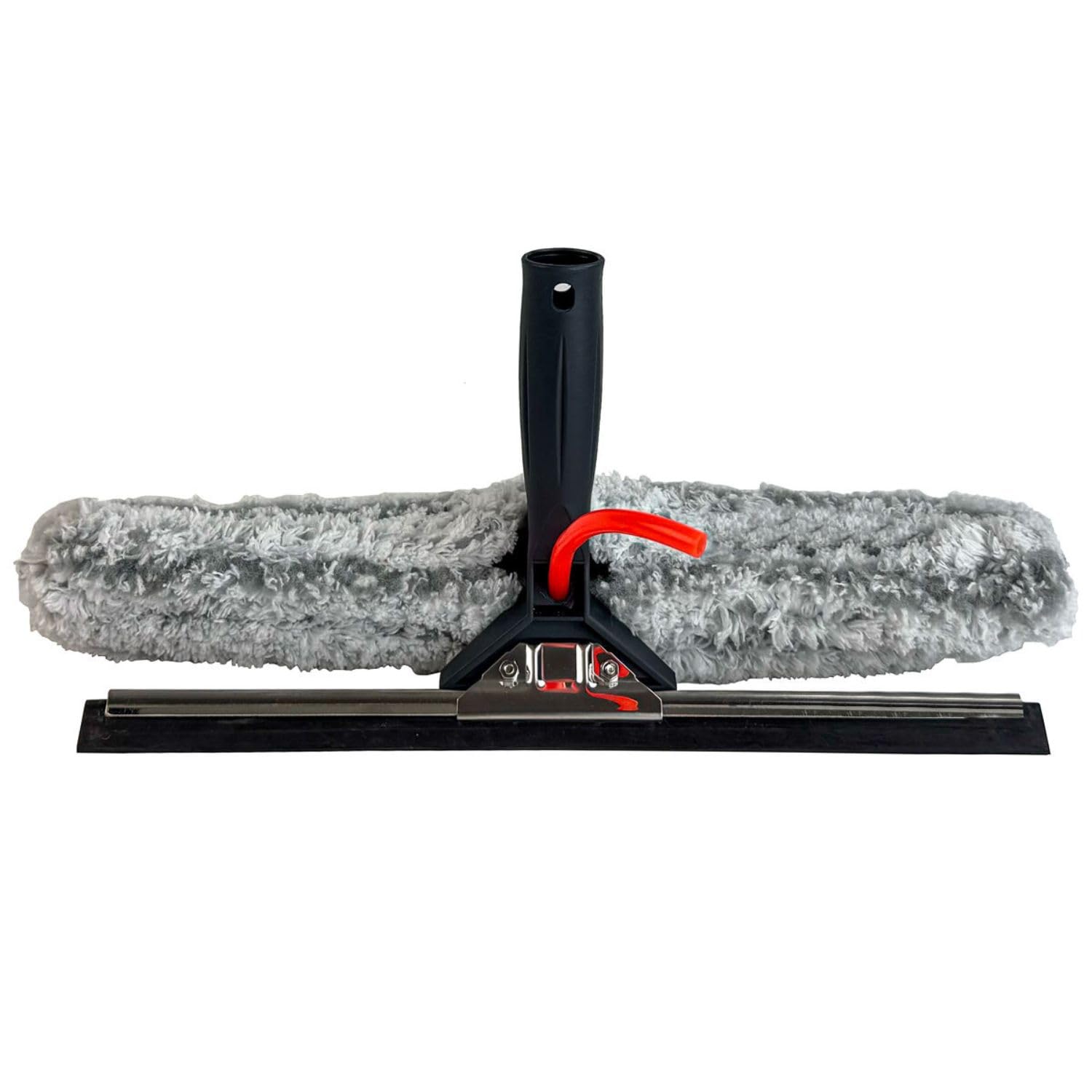 Aquascopic Mouilleur Raclette 2-en-1 avec Passage d’Eau - Nettoyage & Séchage Vitres - Microfibre Professionnelle - Compatible Perche Télescopique - Résultat sans Traces