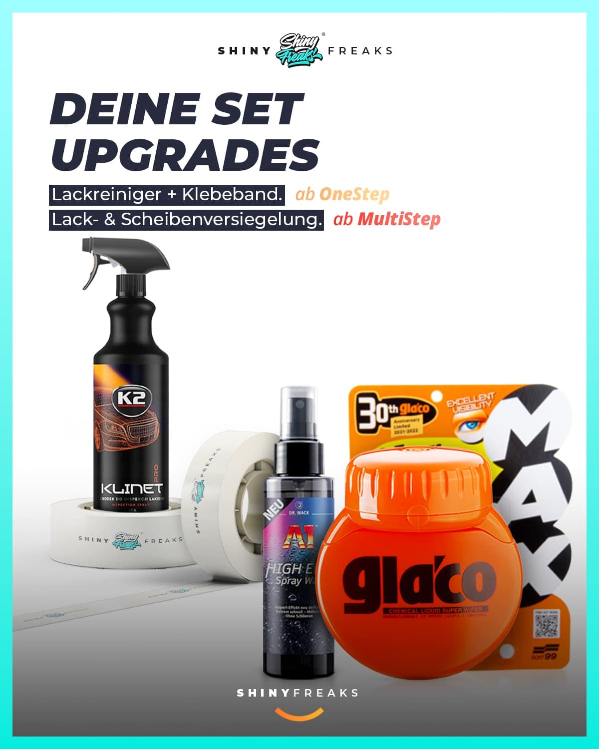 Poliermaschinen Set: ADBL D09125 Exzenter Poliermaschine + Koch Chemie Politur Set + Royal Pads Premium Polierpads + Dr. Wack Versiegelung für Lack- & Scheiben + Zubehör | 12-teilig