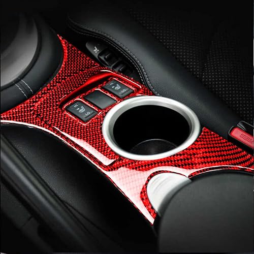 Miniatura 4 de Accesorios para el interior del automóvil, cubierta de copa central de fibra de carbono roja para Nissan 370Z 09-20