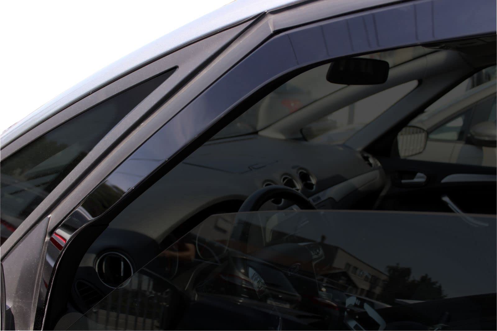 J&J AUTOMOTIVE Deflettori d'Aria per Ford S-Max 2010-2015, Set da 4 Pezzi, Nero Fumé Oscurato Heko
