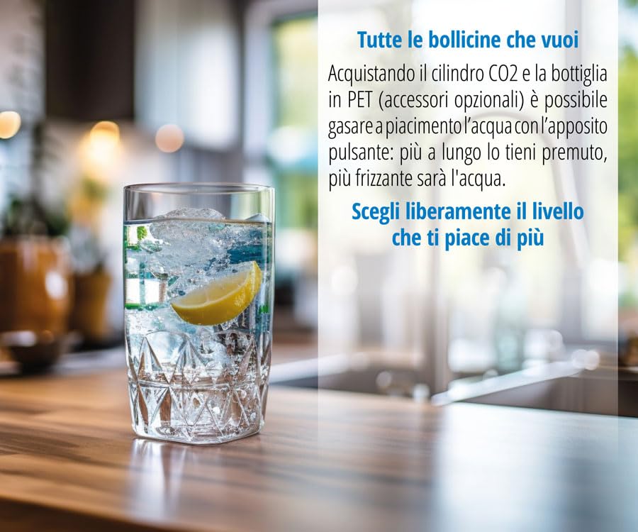 Beghelli - Macchina Dell'acqua - Con Lampada Battericida A Luce Uv-c Per Abbattere I Batteri, Alimentatore, 1 Filtro 1 Bottiglia Di Vetro Inclusi