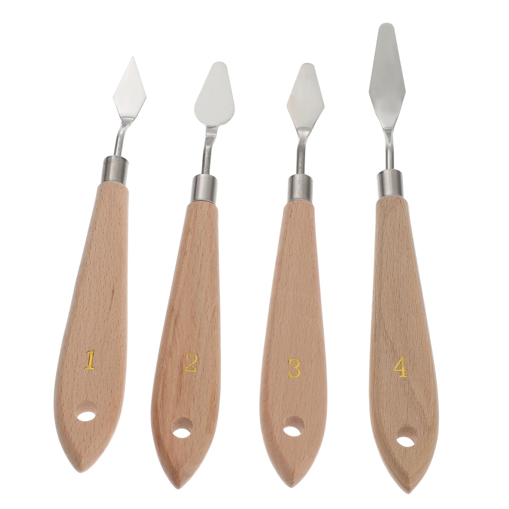 BEBEMOKO Painting Spatula Set 4 Plastic Blades Oil Painting Tools Canvas Art Accessories Drawing Knife