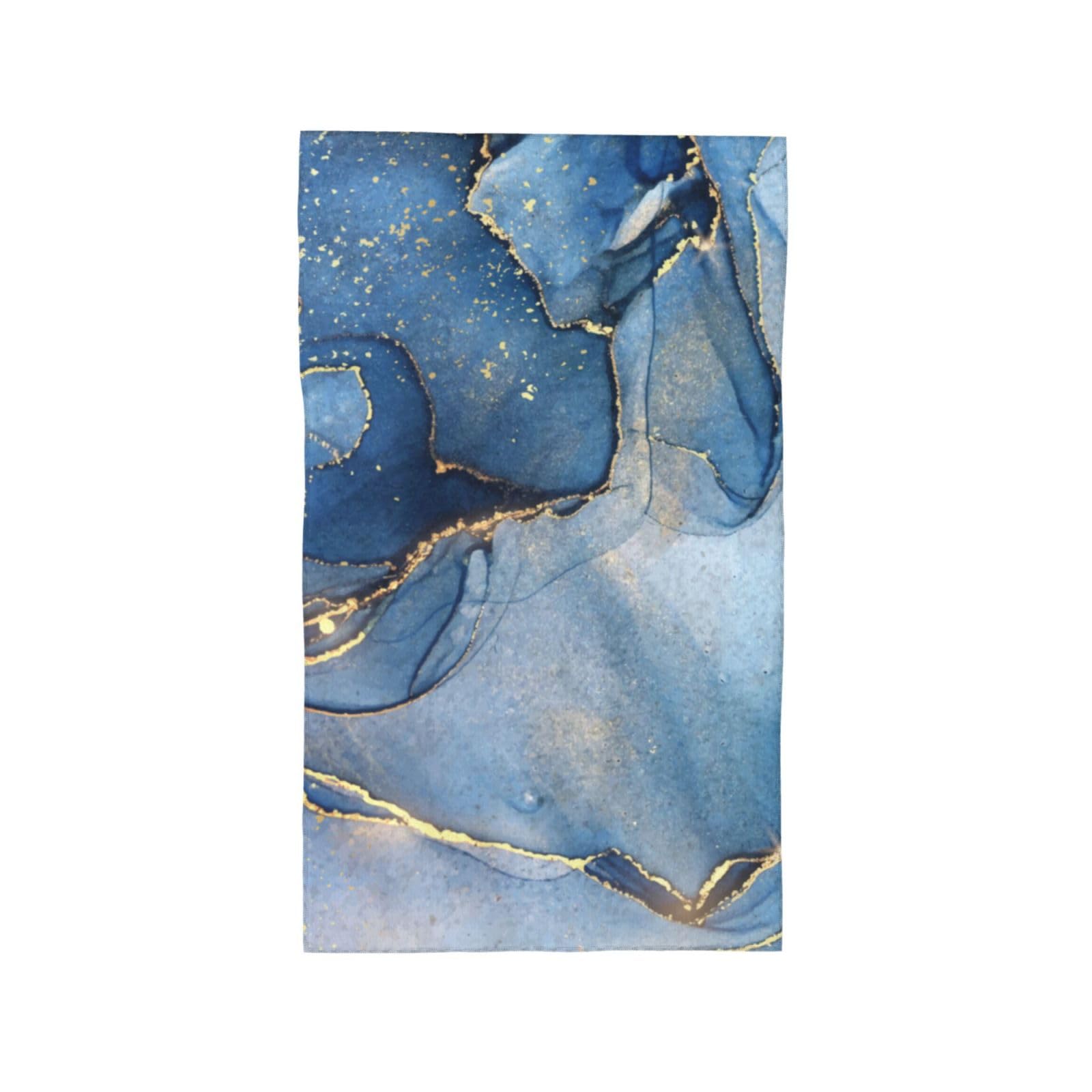 Gearsly Kitchen Hand Towels,Blue Gold Marble Dish Towel,Super Absorbent Tea Towels,Cute Soft Kitchen Bathroom Decorations Guest Towel,Gifts for Women Men