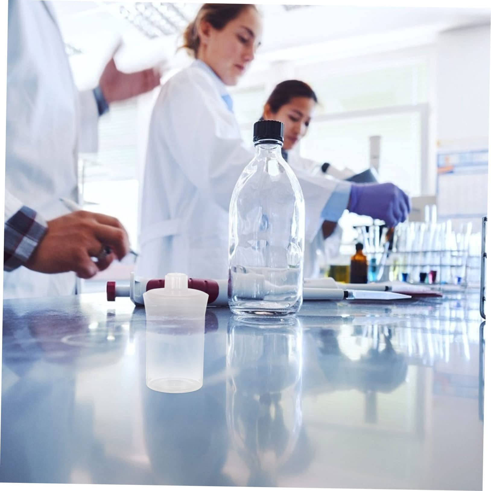 FUNOMOCYA 2pcs Weighing Bottle Reagent Bottle Wide Mouth Laboratory Equipment Tiny Bottles Liquid Storage for Lab Transparent Reagent Bottles Reagent Vase Vial Bottle for Lab Plastic