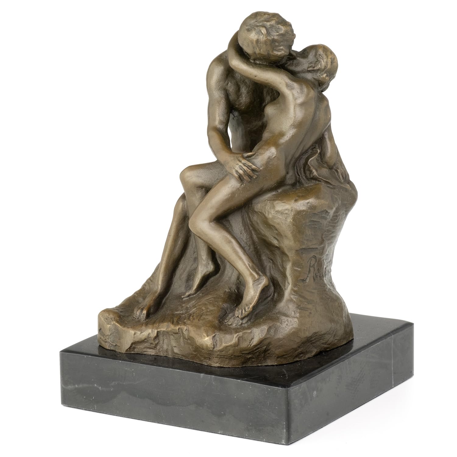 Moritz Figurine en bronze Baiser de Rodin hauteur 13,5 cm 1,25 kg sculpture statue antique historique décoration vintage