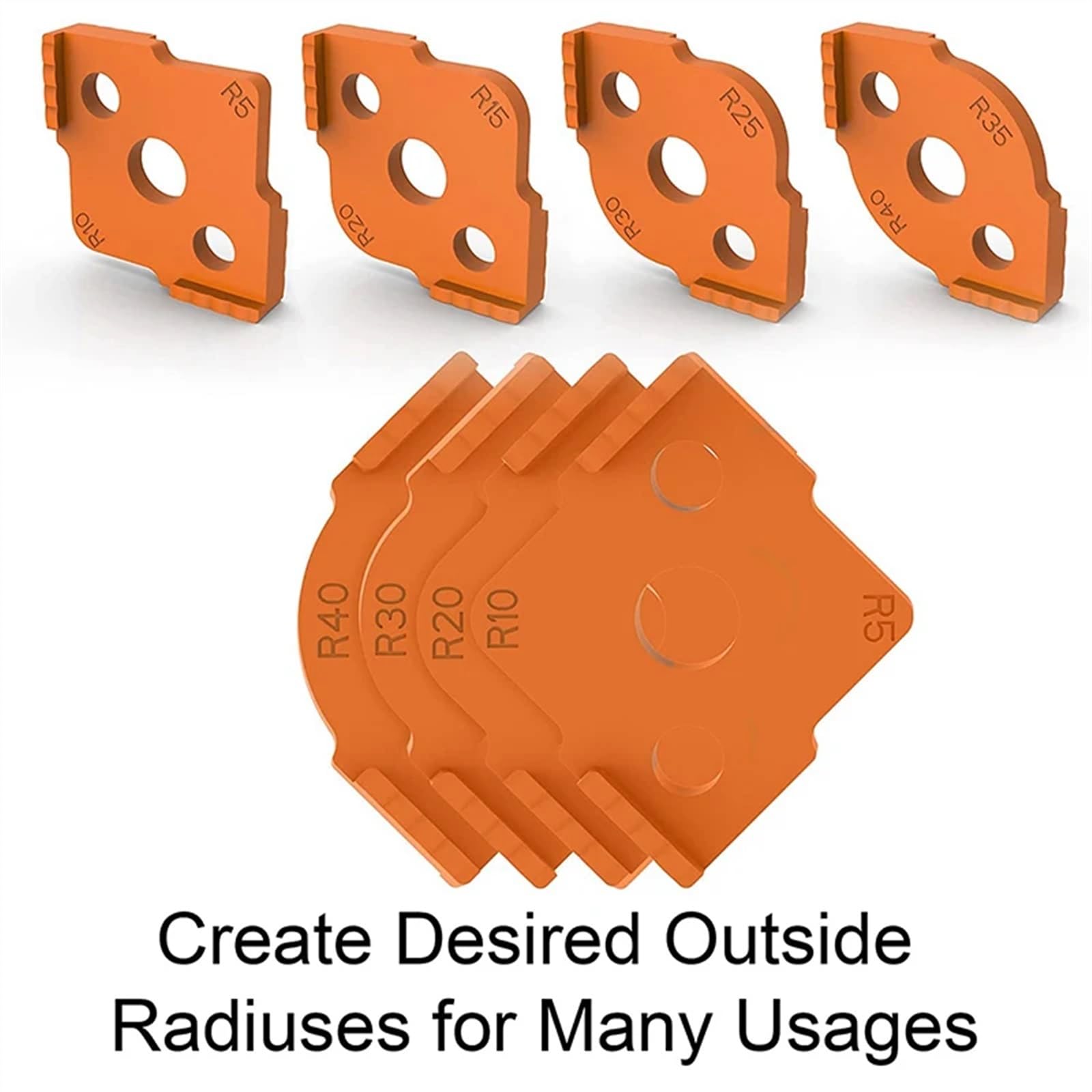 Kit Modelli Per Router - 8 Maschere Per Angoli Arrotondati R5-R40, Per Lavorazione Legno - Foto 2