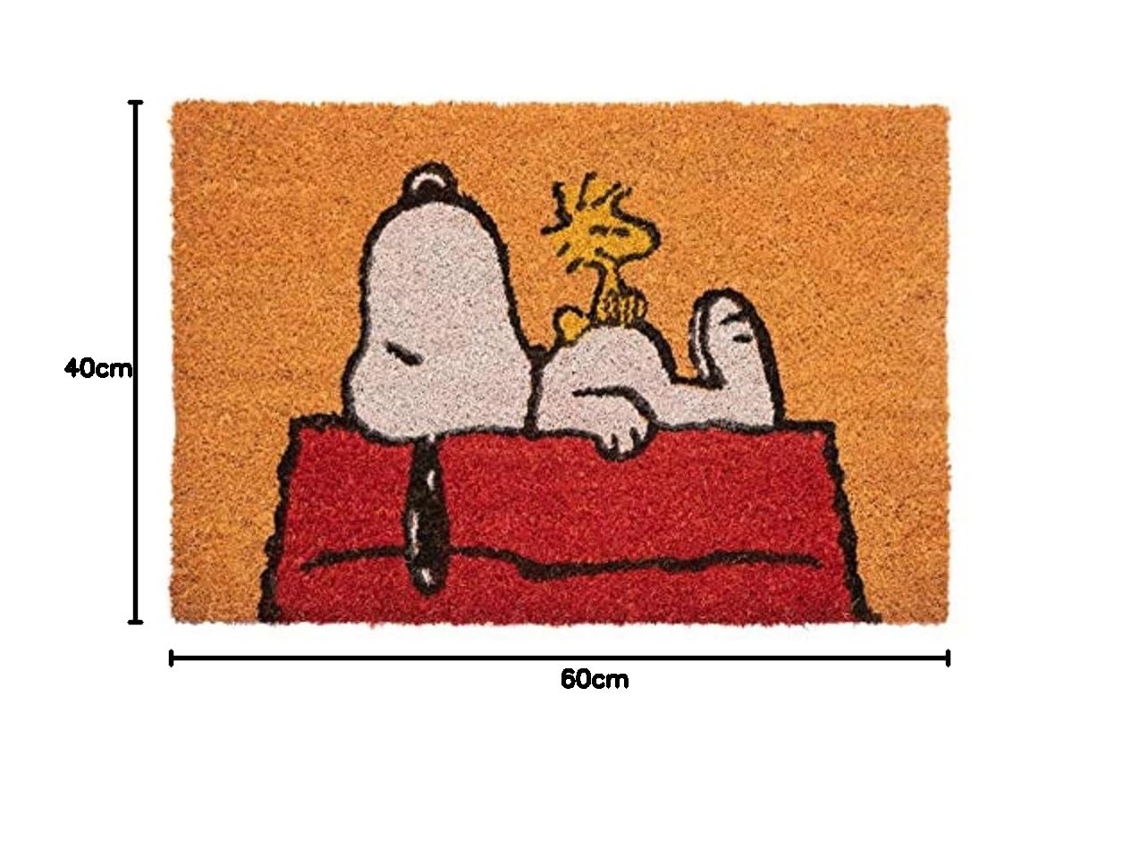 Grupo Erik Zerbino Snoopy Peanuts - Zerbino Ingresso Esterno Cocco Divertente 40x60 cm con Base in PVC Antiscivolo | Tappeto Ingresso Esterno: Snoopy Gadget