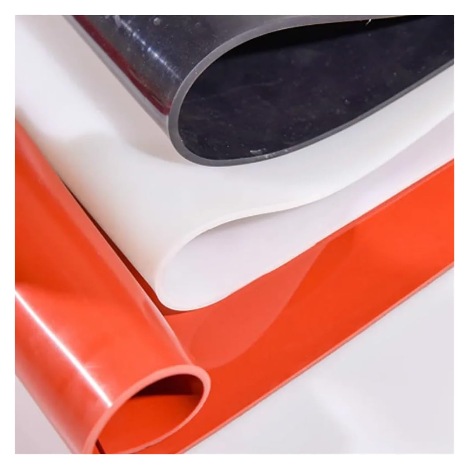 Tappetino opzionale in gomma siliconica vergine al 100%, resistente alle alte temperature, 3 pezzi, rosso/nero/traslucido, 500x500 mm(Clear)